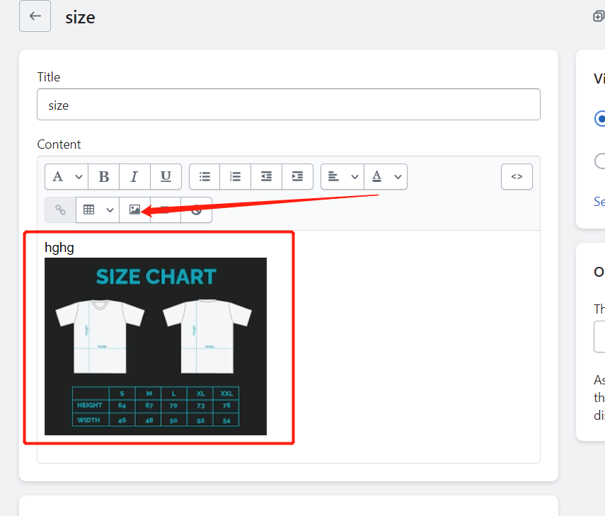 Shopify如何添加尺码表